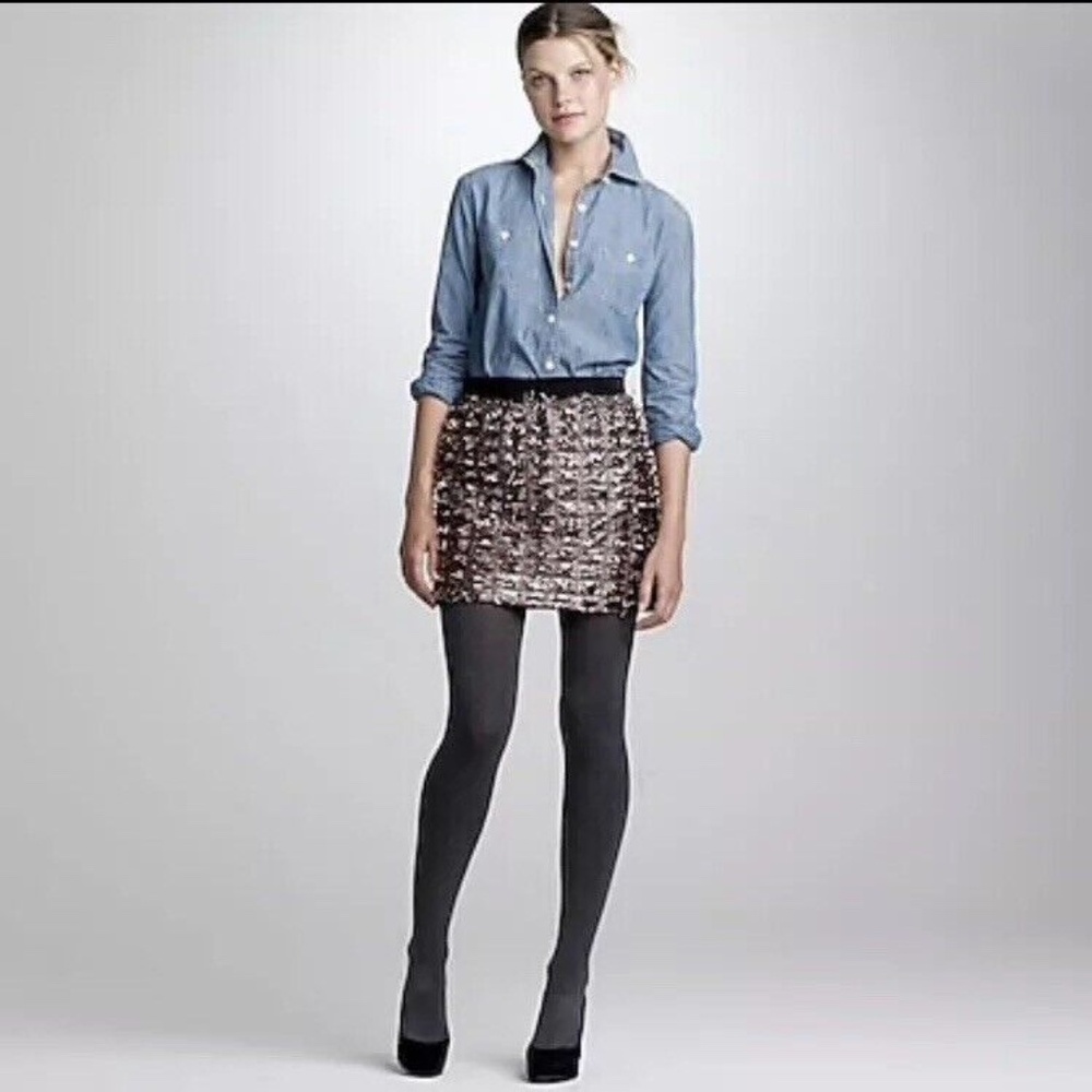 J. CREW COLLECTION TINSEL MINI SKIRT - SIZE 2 - METALLIC - $295
